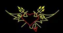 BLACK & YELLOW HEART WITH WINGS