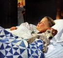 boy and his puppy