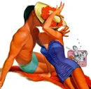 love,kiss,man,women,swimsuit,hat,sun
