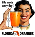 florida,oranges,women,glass,retro