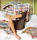 1948.women,girl,retro,reading,comic,bed