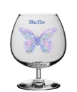 glitter butterflies behind glass Belle