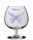 glitter butterflies behind glass Kara