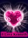 I Love Kenneth Pink Heart
