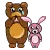 Bear Cry +  Pink Bunny