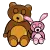 Bear and  Pink Bunny go sleep