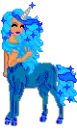 Blue half horse & unicorn