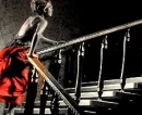 The girl in the red dress