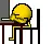 Smiley asleep at computer