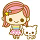 rainbow girl with puppy