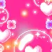 hearts flowers and bubbles