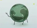 earth with mouth.