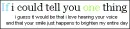 if i could tell you one thing