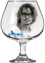 Johnny Depp in a glass for Mazni
