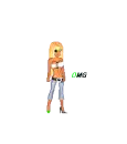 Girl with white and black top on