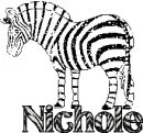 nichole sparkle glitter zebra