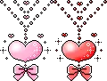 Love Heart Ribbon [ red + pink / rosa]