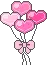 Heart - balloon + Ribbon in Pink