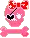 Pink Skull with Heart nd' Ribbon