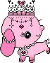 Pink Dog with Crown