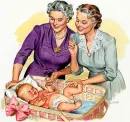 retro,grandma,women,baby,vintage