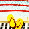 sandals and towl