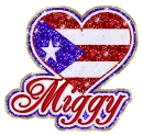 PR flag with Miggy name