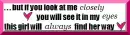 If You Look At Me.....