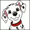 101 dalmation laying on the moon