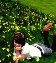 emo girl in flowers