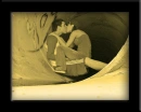 intimate kiss under the tunnel
