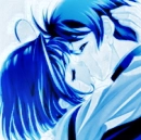 blue couple kissing