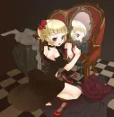 goth putting on make up
