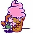 girl hugging ice cream