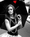 Red hearted umbrella