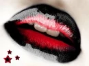 black and red lip