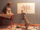 Painting cat with dog