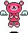 pink winged teddybear