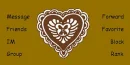 White heart with brown background.