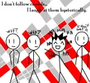 laugh at crowd