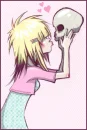 cute girl with skull