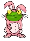 frog in bunny costume