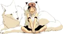 girl Playing with wolf