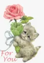 kitty with flower