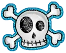 blue white skull