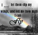 i wont let them clip my wings
