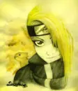 deidara with yellow bg