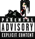gothic girl sitting on s parental sign 
