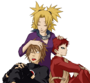 Temari, Kankrou, and Gaara