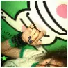 happy bunny poster and girl icon